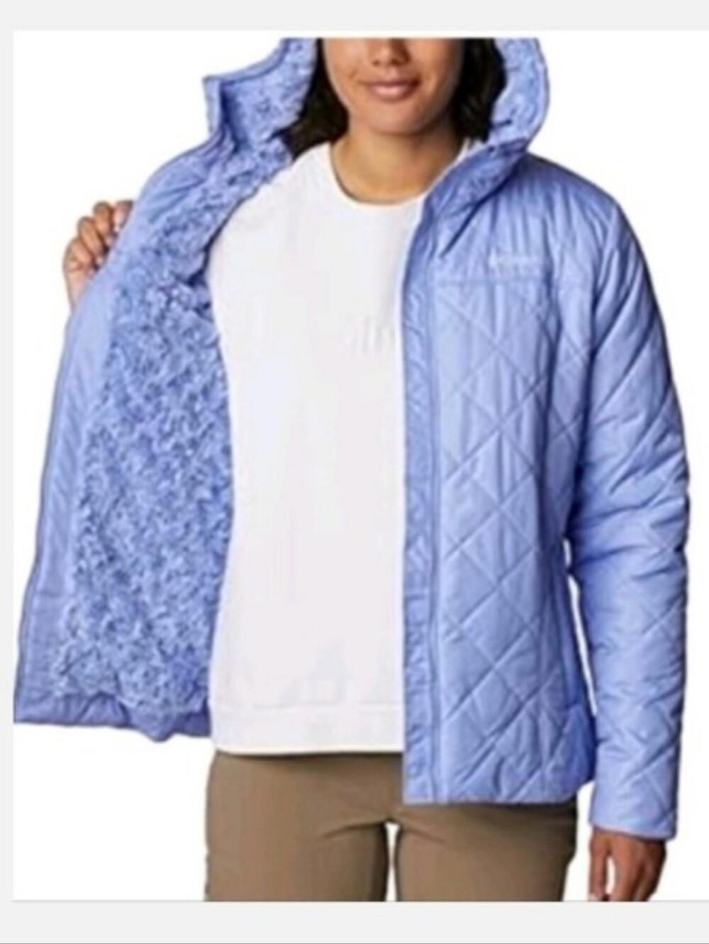 Columbia Copper Crest Hooded Serenity Purple Faux Fur Lined Ski Jacket Plus 2X